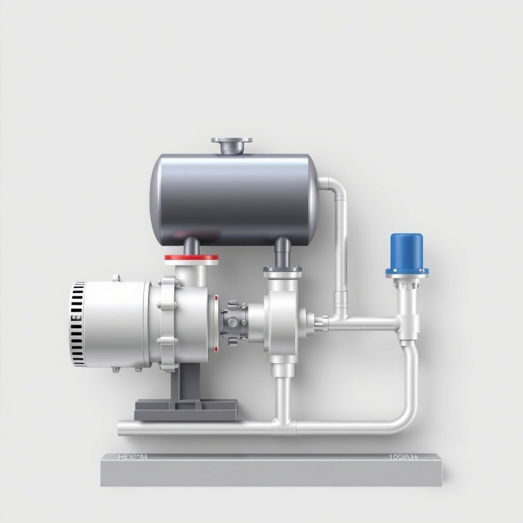 Photorealistic illustration of a Rexroth A10VSO pump's suction line layout