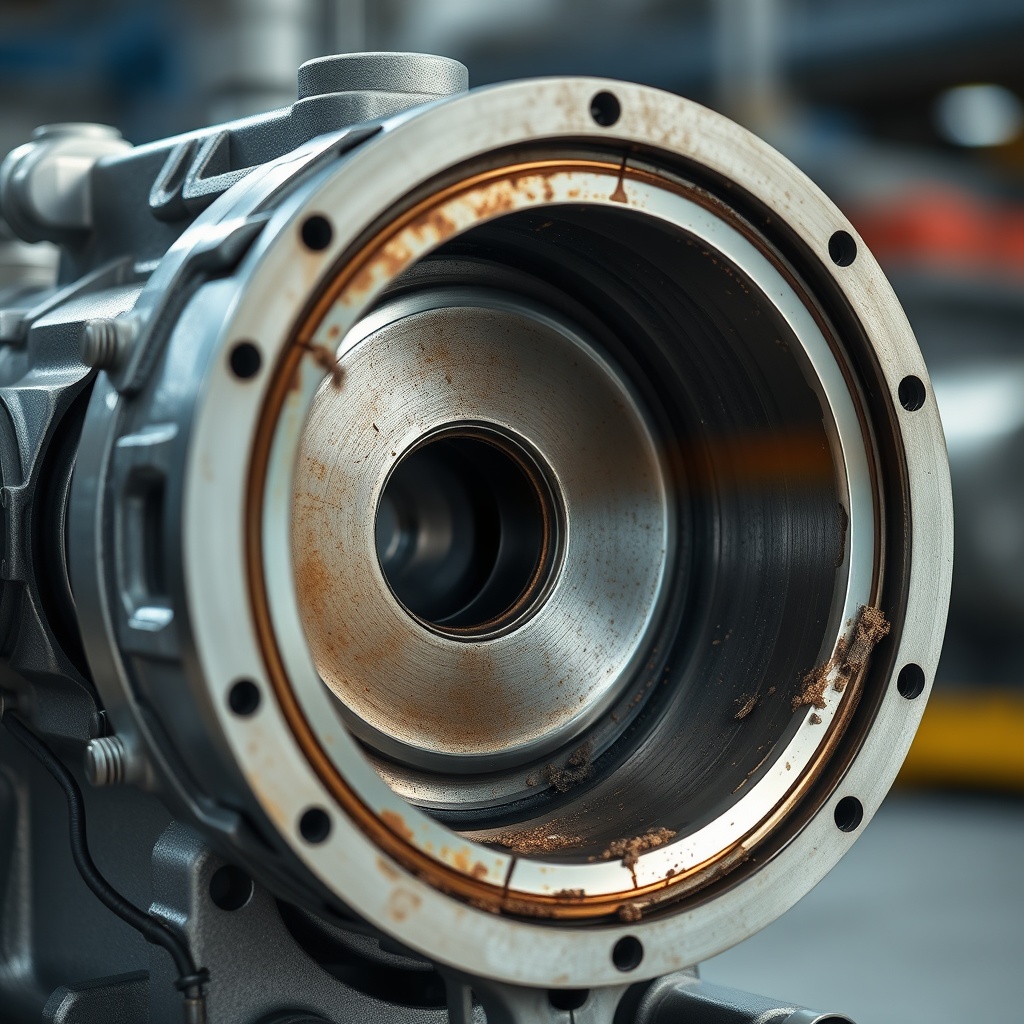 A photorealistic macro shot of a disassembled Rexroth A4VSO pump showing worn piston surfa